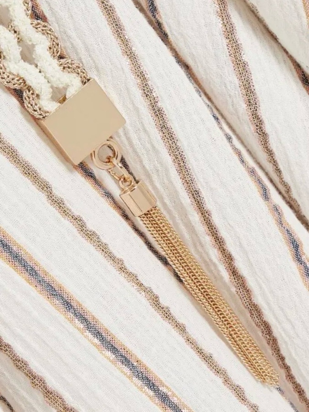 Zimmermann Cream Dress with Brown Pinstripes - Picture 3 of 6